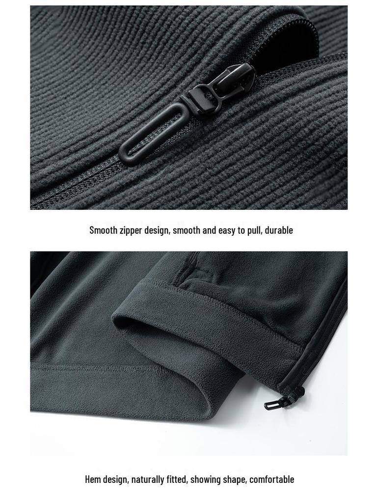 Herrjacka i antistatisk manchesterfleece med ståkrage