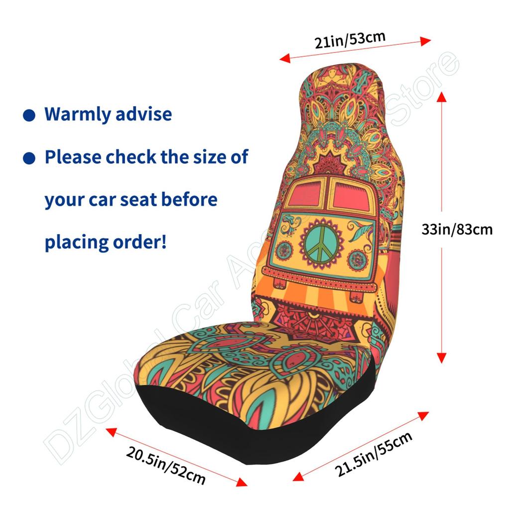 Universal Fit Car Seat Cover Yellow School Bus Breathable Saddle Blanket Cover Pack of 2 Trendy Seat Protect Covers