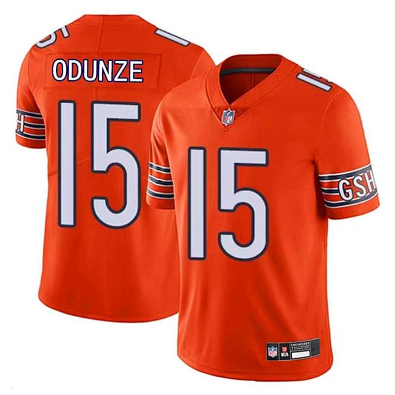Chicago Bears 15 Odunze Football Jersey Mens Sports Game Training Shirt