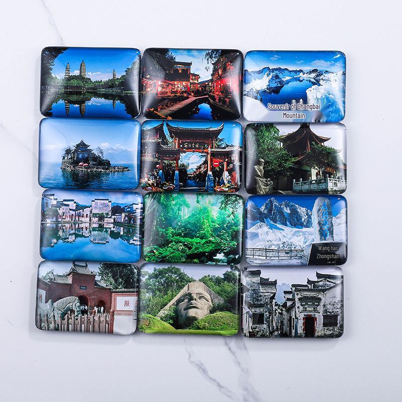 Scenic Crystal Refrigerator Magnet - Custom Tourist Souvenir Gift Single