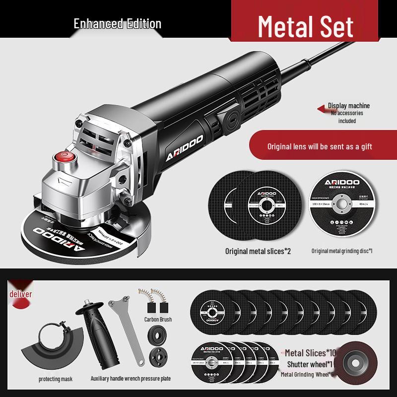 Deutscher Multifunktions-Winkelschleifer: Haushaltsschleifer, Polierer, Trennschleifer und Handschleifscheibe.