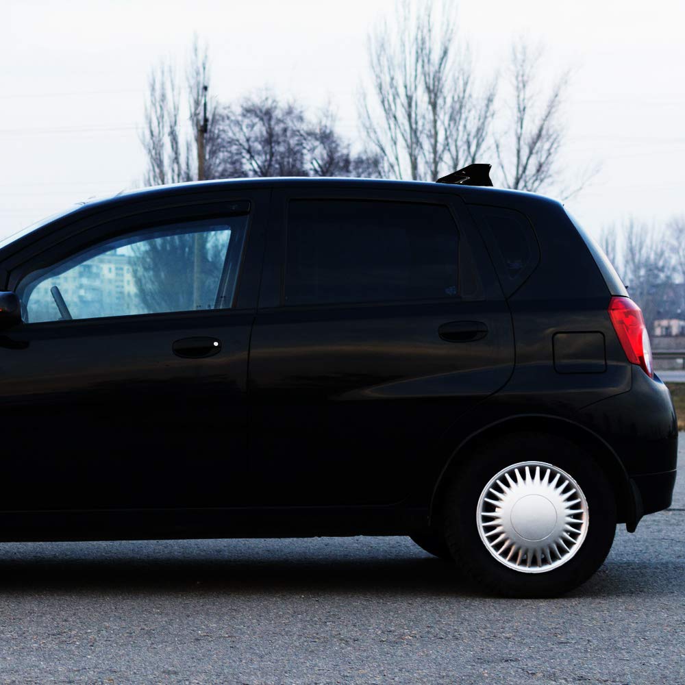 Japan Carnival Easy Install Shark Fin Antenna Dummy Antenna Dress Up Car Roof Waterproof Sensitivity Maintain Stylish Design (Black)