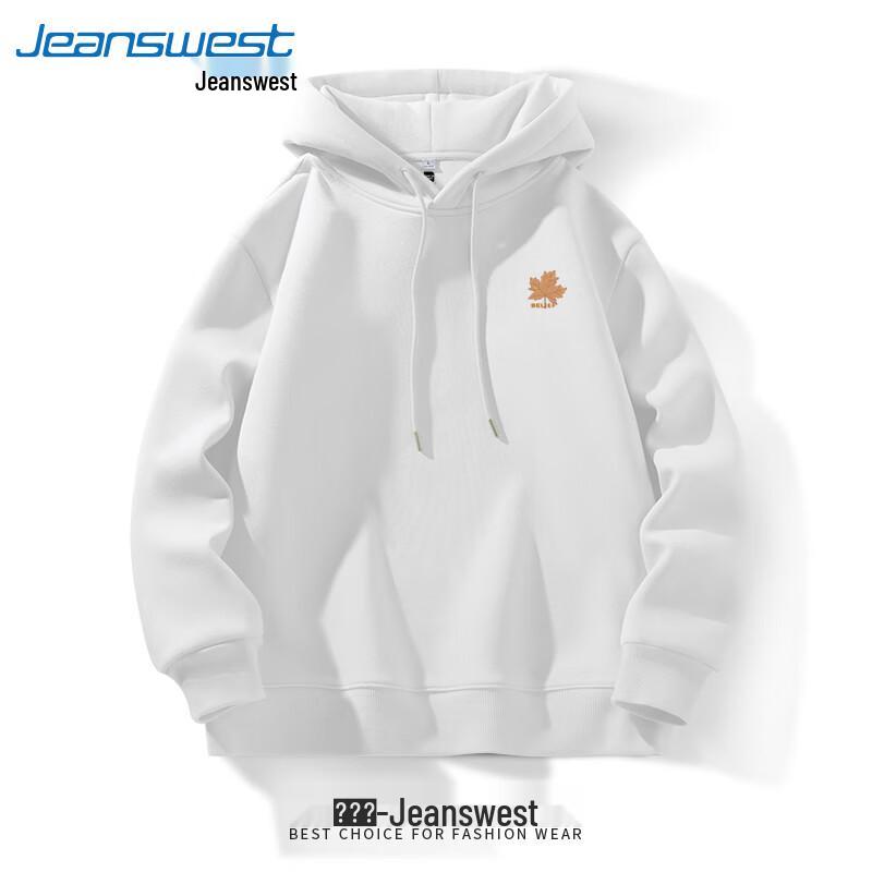 Jeanswest Men's Vintage Maple Leaf Print Hooded Sweatshirt