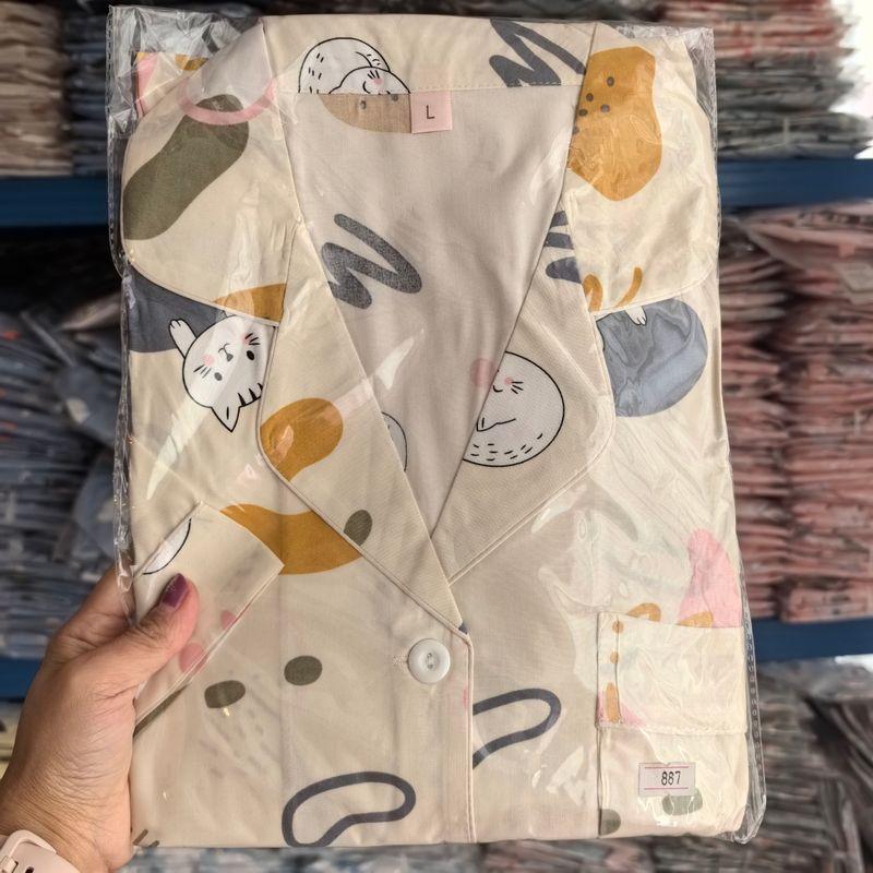 Summer Pajamas Women's Cotton Silk Short Sleeve Thin Suit K-style Homewear Cute Student Loose Plus Size Can Be Outwear