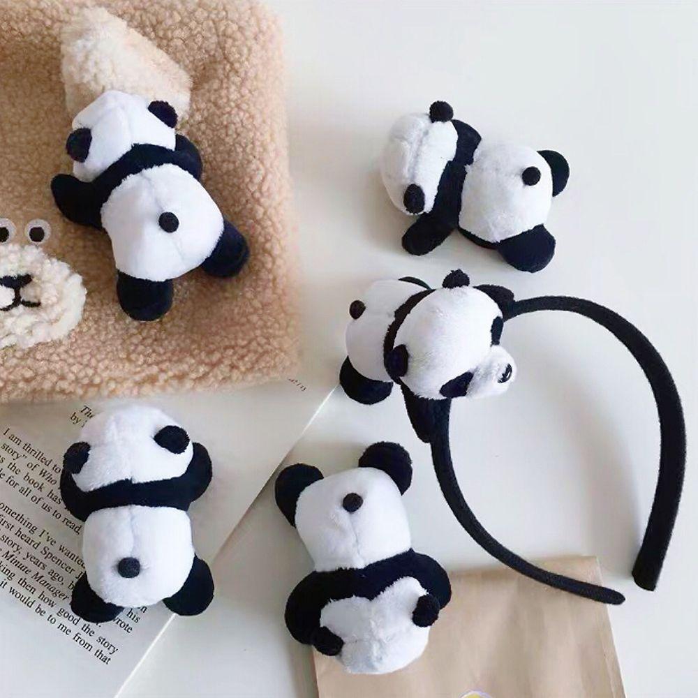 Face Cartoon Design Make Up Korean Style Hair Wear Plush Women Hair Accessories Panda Scrunchies