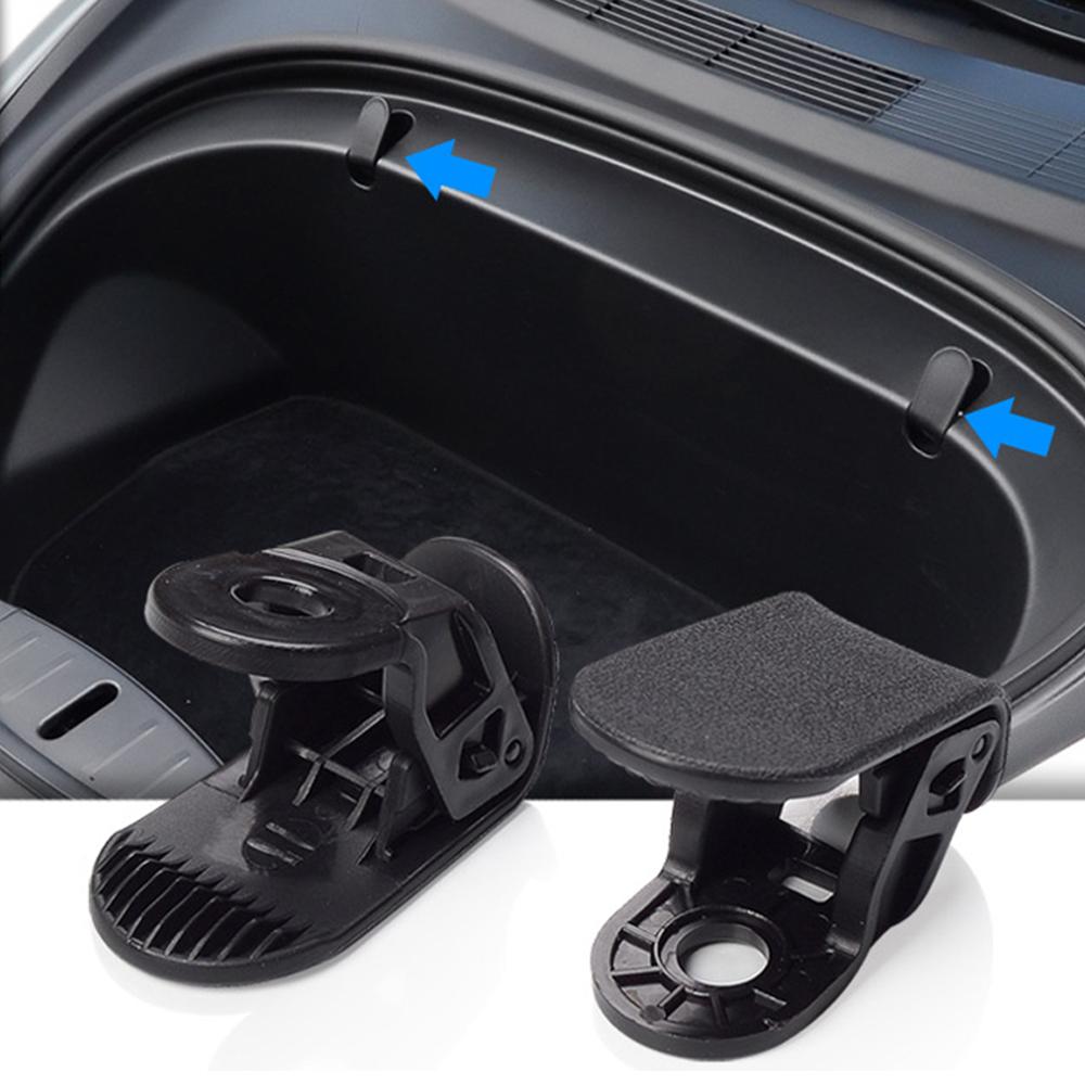 2Pcs Car Front Trunk Hook for Tesla Model 3 2017-2020 Eject Clip Installation Car Spare Box Hook ABS Auto Interior Accessories