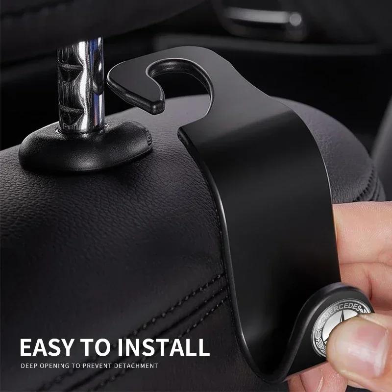 WVWGI1 For Benz GLC GLK 1/2pcs Car Clips Front Seat Headrest Organizer Holder For Mercedes Benz C180 C200 C260 C300 W108 W124 W126 W140