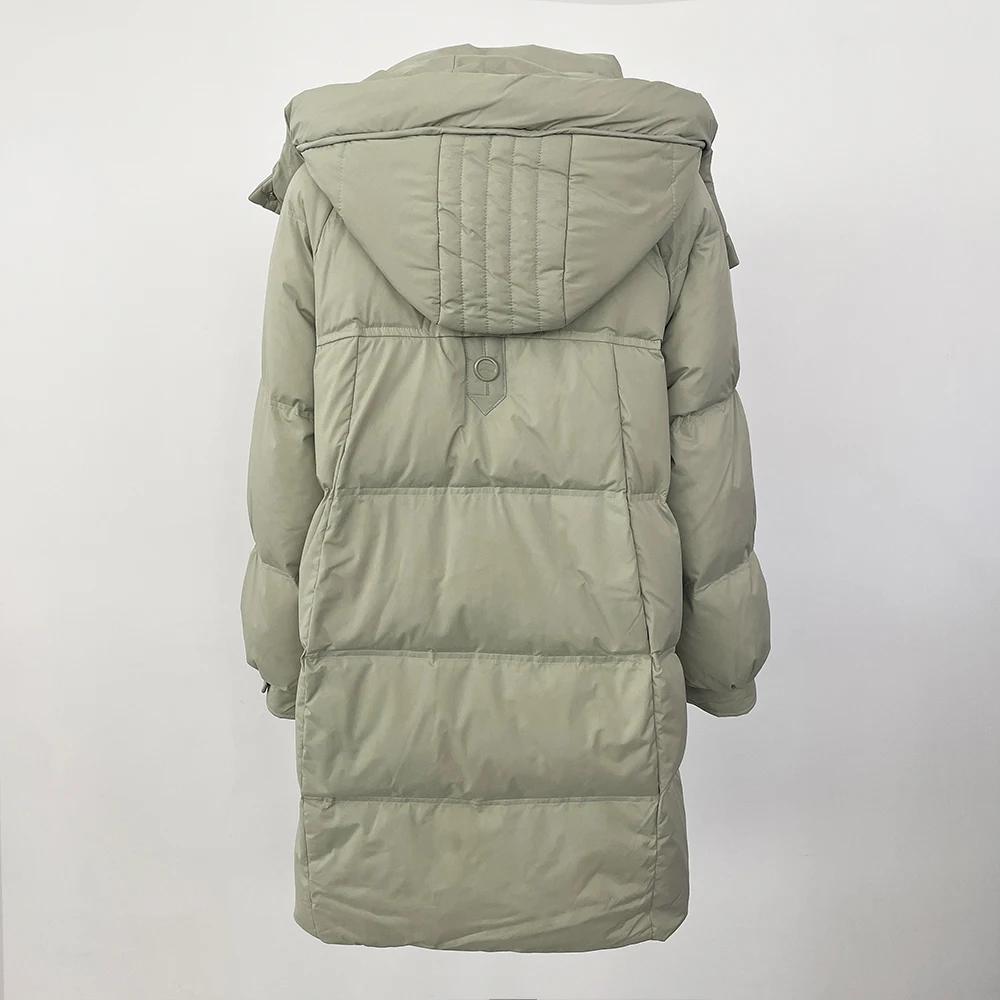 OFTBUY Осень-зима 90% белый утиный пух теплая куртка женская пуховик средней длины пальто — фото 19