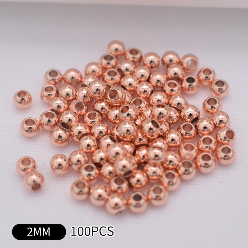 100Pcs  Gold Plated Ball Crimp End Beads,Crimps Beads,2Mm 2.5Mm 3Mm Stopper Spacer Beads For Diy Jewelry Making Supplies