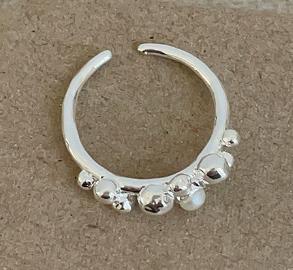 Luxury Pearl Floral Silver Color Ring Elegant Trendy Jewelry