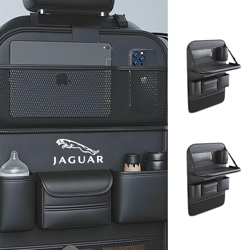 Car SeatBack Storage Bag Tissue Box Tools Organiser Anti-Kick Pad For Jaguar XF XJ XFR XKR S-Type F-Type X-Type F-Pace I-Pace E- SS3