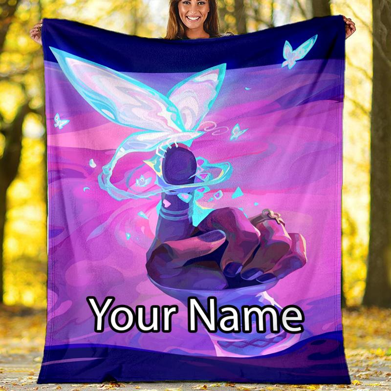 Custom Name Valorant Theme Printed Blanket - Perfect for Couch, Bed, Travel & Outdoor Use | Machine Washable, Cozy & Durable.