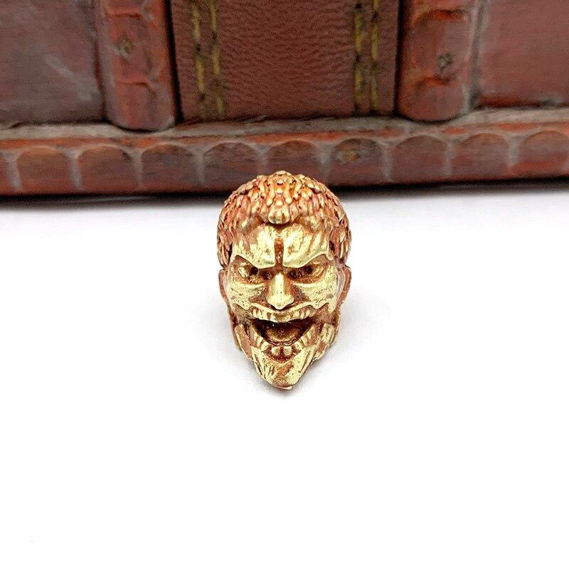 Brass Giant Head Figurines Knife Pendant Diy Bracelet Accessories Edc Outdoor Copper Jewelry Umbrella Rope Lanyard Paracord Bead