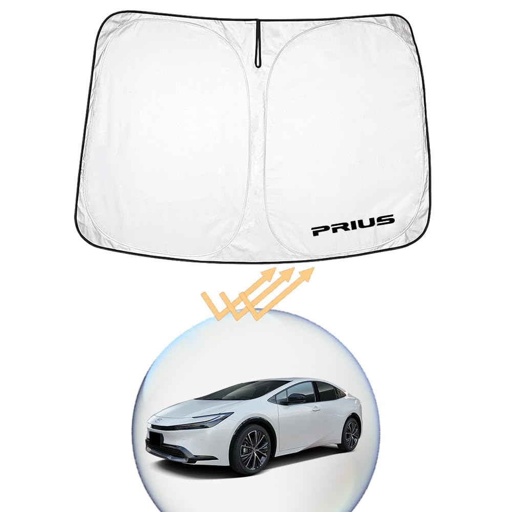 

XIKER Солнцезащитный экран для лобового стекла Toyota Prius 60 серии, защита от жары, легкий, компактный, защита от УФ-лучей, серебряный