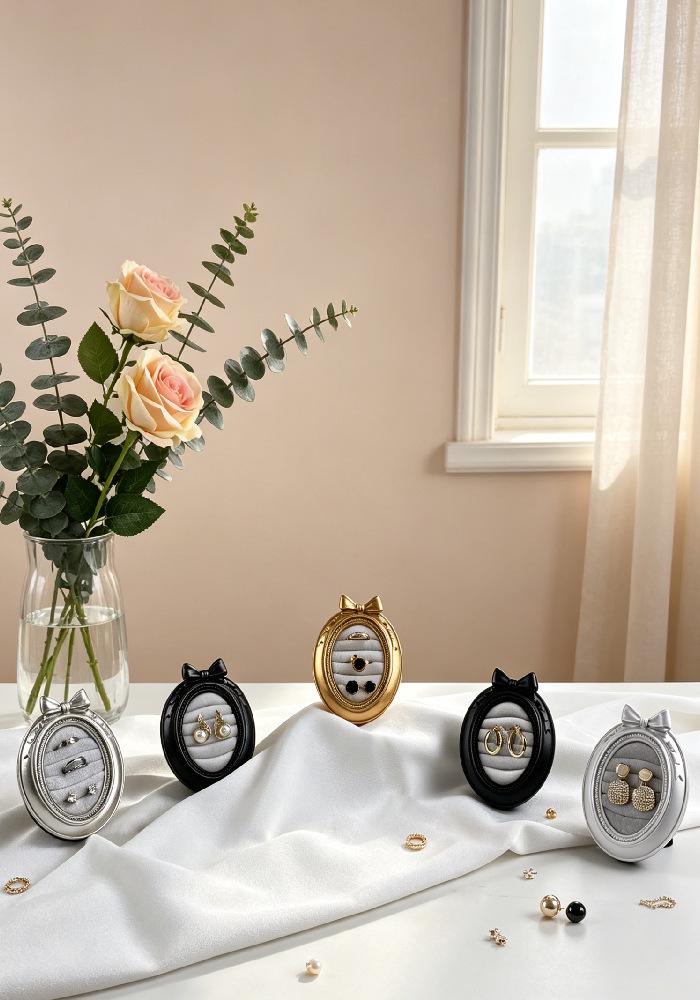 European Vintage Jewelry Stand & Photo Frame Ring Holder Display Prop