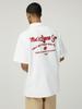 MAGOODGAN Labor 2905 Yellow Chain Embroidery Oversized Navy Short Sleeve Shirt