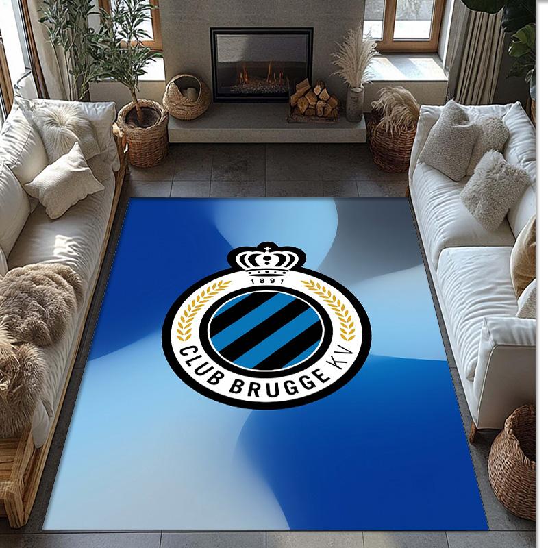Club Brugge FC Soccer Football Pattern Soft Area Rug Non Slip Indoor Floor Carpet Sports Decor Mat for Bedroom