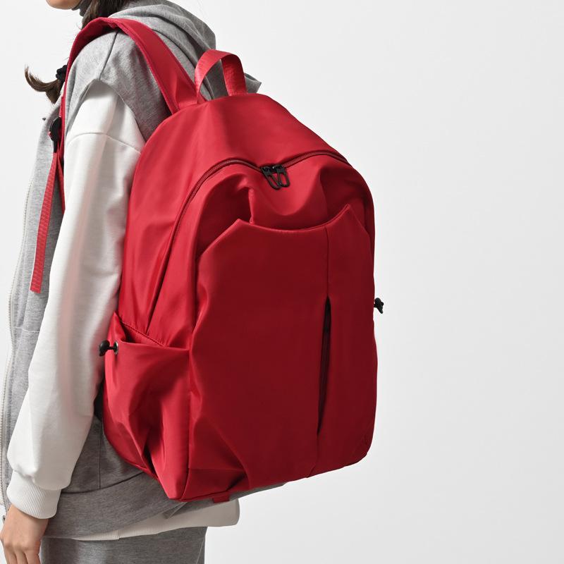 

Шкільний рюкзак студент коледжу модний крутий повсякденний простий рюкзак великої місткості молодший школяр старшокласник старшокласник дорожній рюкзак червоний