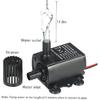 Decdeal Submersible Water Pump Aquarium Fountain with Flow Adjustment Function and USB Interface, DC 5V 4.8W 300L/H Lift 300cm