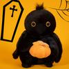 TreasuringU Halloween Bird Crow Pumpkin Plush Playthings Soft Material Pillow Black Bird Stuffed Plush Doll Halloween Party Decoration