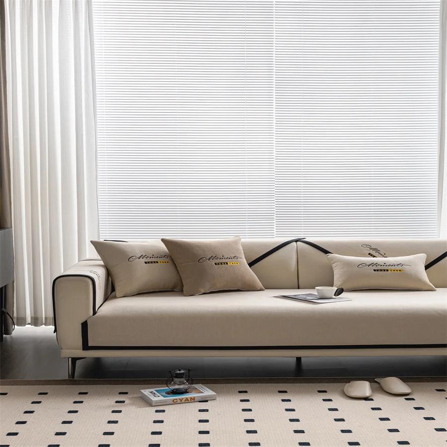 Seat Pad Home Protection Covers Luxury Sofa Cushion for Living Room Chenille Non-slip Sofas Towel Couch Cover Corner Sofa Towes