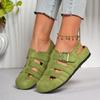 Women Sandals Large Size Flat Roman Style Sandals Women Summer Outdoor Round Toe Shoes Women Hollow Out Design Casual Shoes