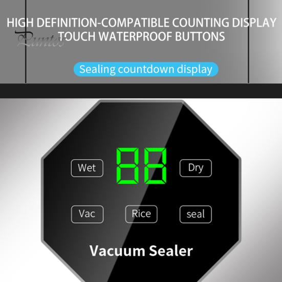 Full Automatic Vacuum Sealer with UV Sterilization Detachable Base Digital Display Strong Suction Power Food Preservation Sealing Machine