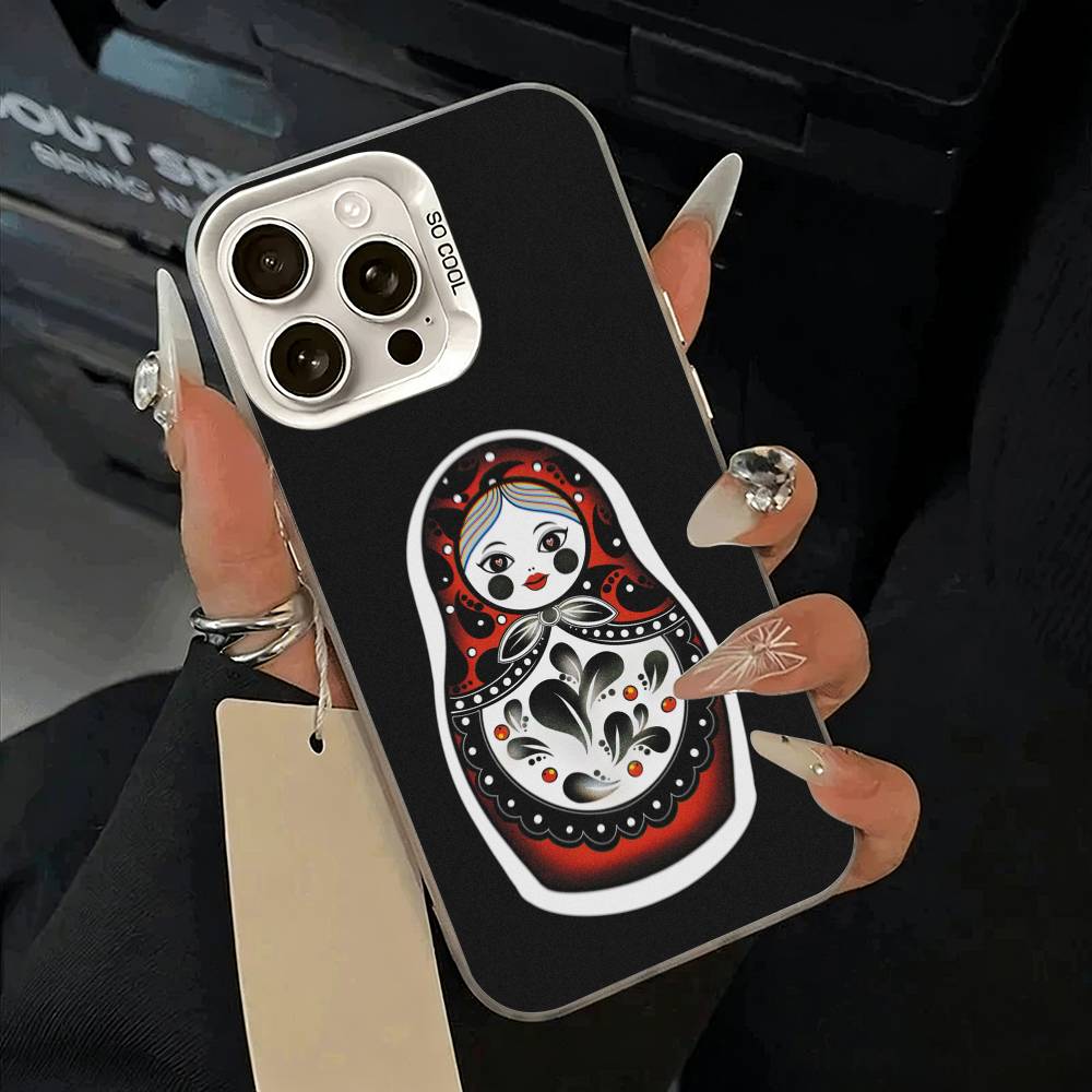 

Russian -Dolls- Matryoshka Phone Case For iPhone 17,16,15,14,13,12,11 Plus,Pro Max,XS,white silver phone case iPhone12ProMax