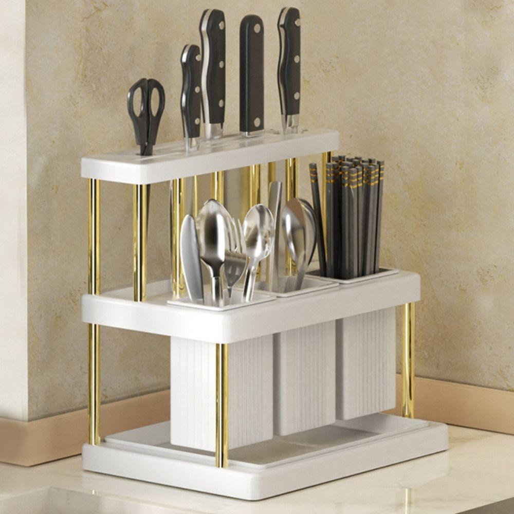 Space Saving Kitchen Cutlery Holder Chopstick Storage Rack  Countertop