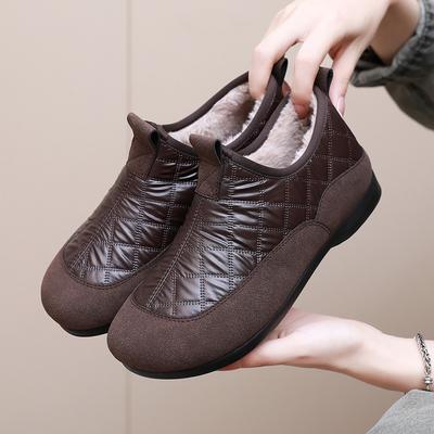 Women's Waterproof Slip-On Snow Boots, Slip-Resistant Faux Fur Lined Winter Ankle Booties, Fashionable Warm Comfort Casual Shoes