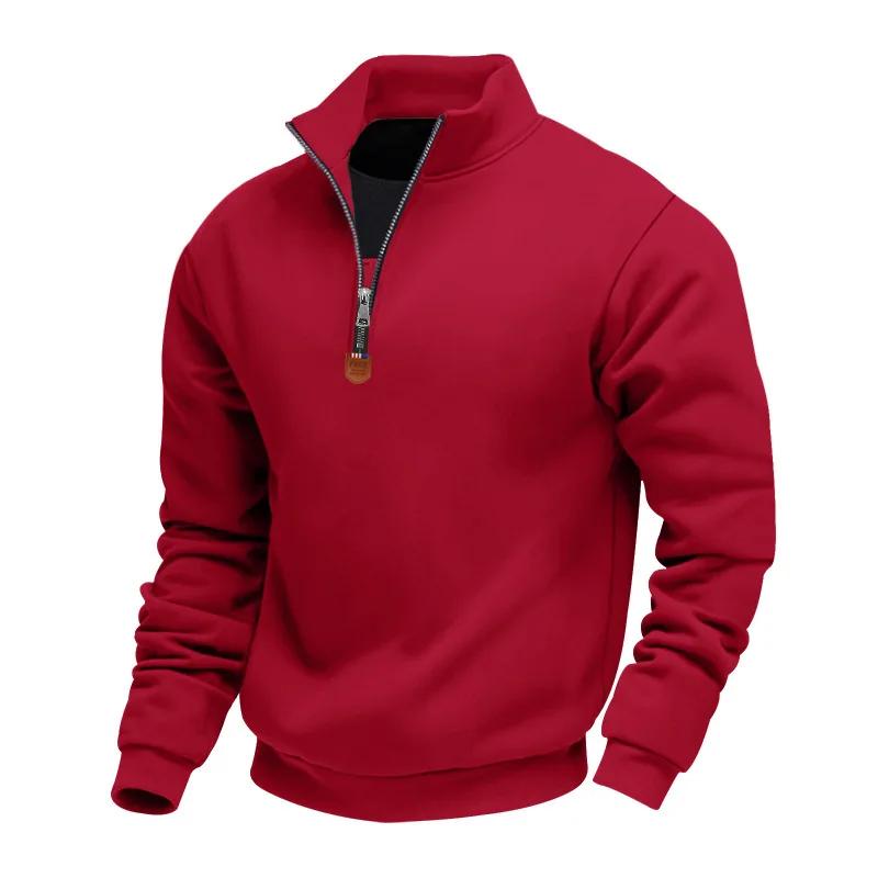 Spring and Autumn Long-sleeved Men's Sweatshirt Half Zipper Loose Stand-up Collar Pullover Men's Sweatshirt