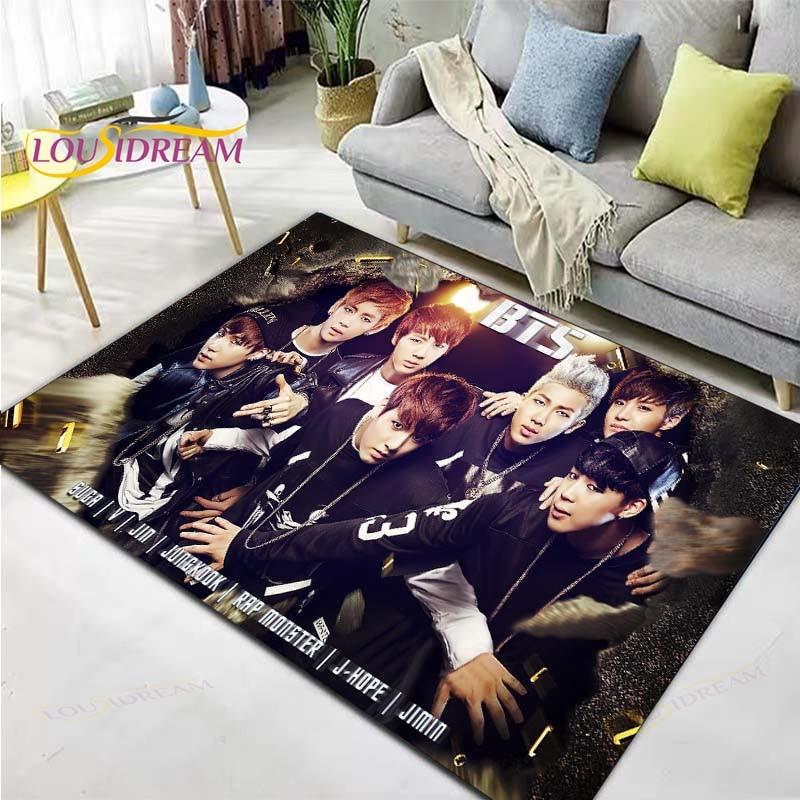 Kpop Bangtan Boys BTS Carpet Rug Kids Carpets Living Room Tea Table Mats Bedroom Rug Washable Floor Mats Household Area Mat