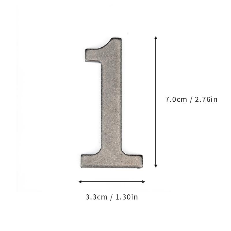 

Silver Metal Door Number with Magnets 7*4cm House Number Apartment Door Number for Outdoor Hotel Home Mailbox Label with Magnets