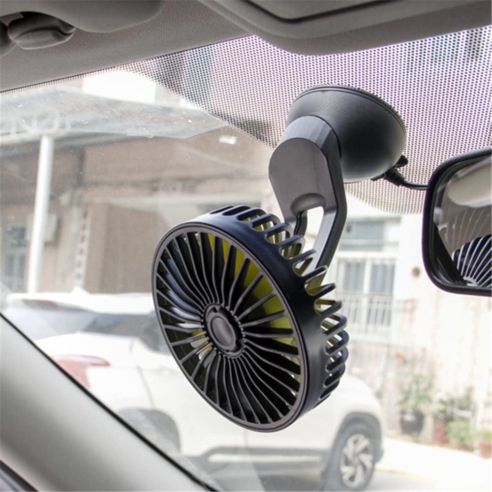 AUSTYLCO Car Fan, Desktop Fan, Single Head Fan, Suction Cup Type, USB Type, 3