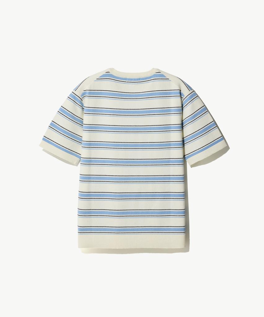 STCO Diems Cool Touch Striped Short Sleeve Knit_White (Classic Fit)_Dktxb21Ctw