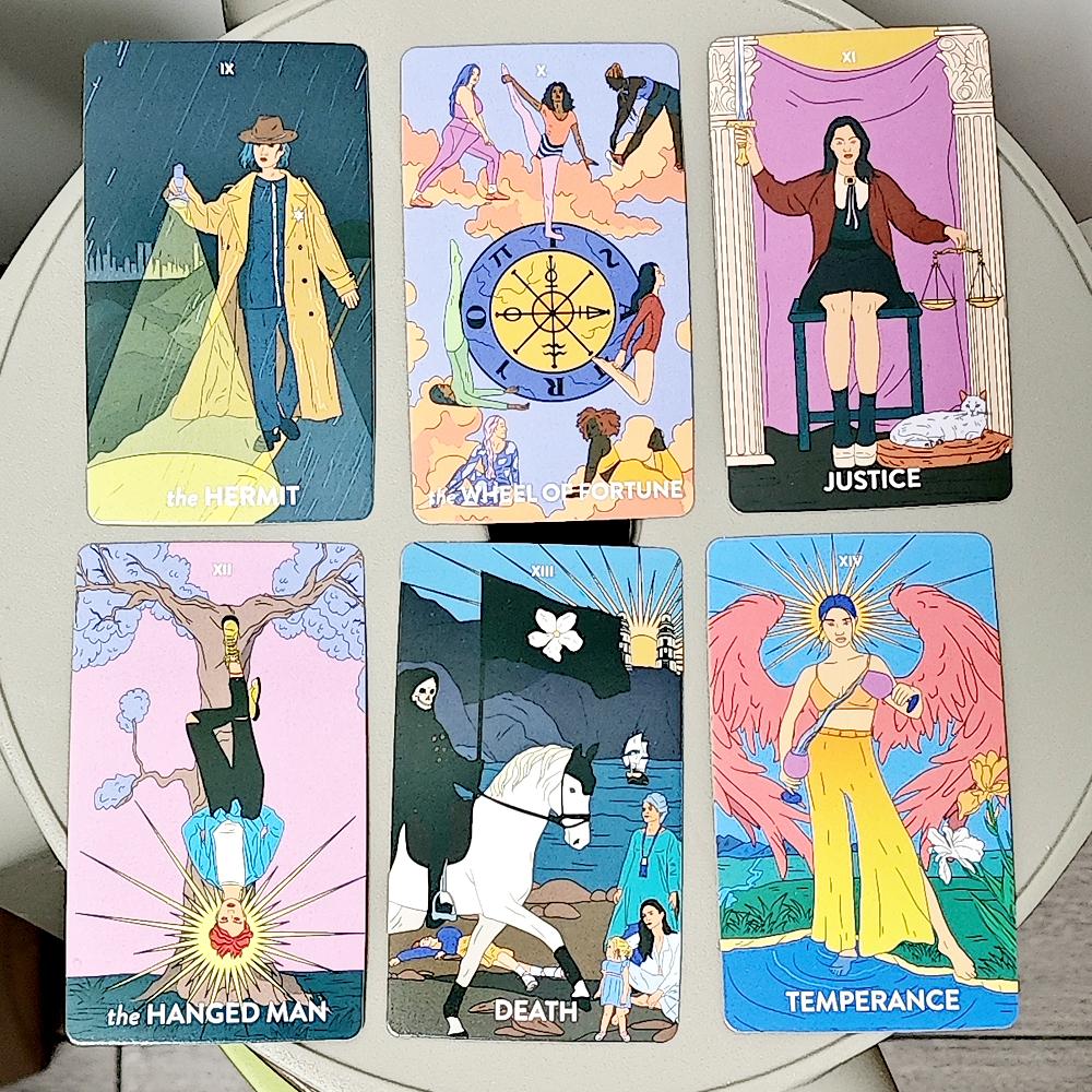Neoterisches Feminines Tarot-Deck 10,3*6cm – 78 Stück Moderne Randlose Tarotkarten