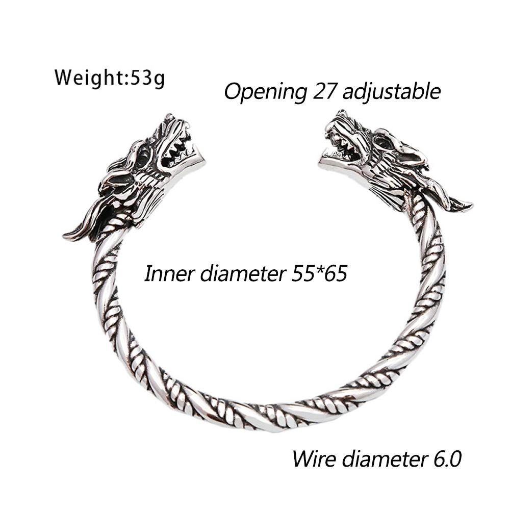 Viking Style Clasp Dragon Head Bracelet  Jewelry Gifts for Men Holiday Birthday Gifts Cool Norse Viking Accessories Cool  Gifts
