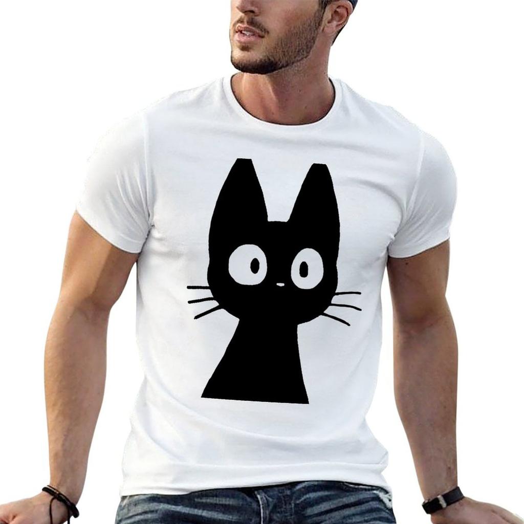 Manga Black Cat T-Shirt Large Size Casual Short Sleeve Top
