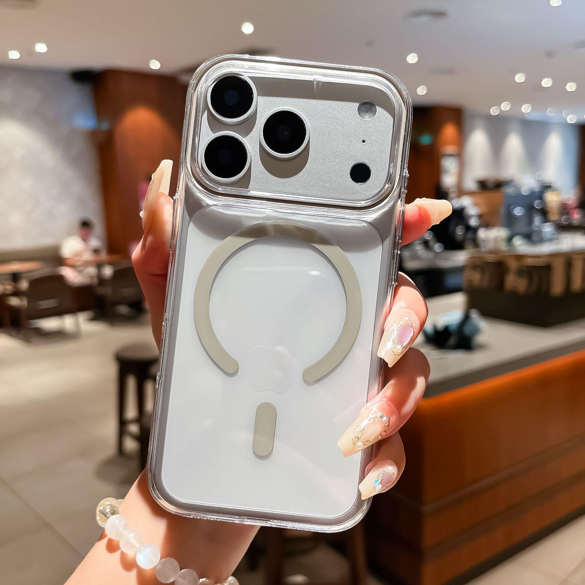 

High Transparency, Non-Yellowing Magnetic iPhone 17 Pro Max Case - Drop-Proof, Hard, Compatible with Apple 15/16 Models 14 Plus