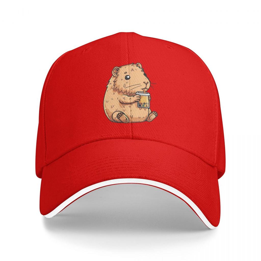 Capibara Ama il Bubble Tea Cappellini Termici Snapback Cappellini da Baseball Traspiranti Casual Casquette da Esterno per Uomini e Donne