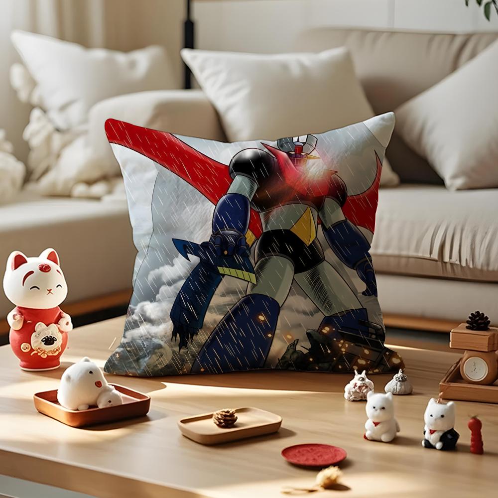 M-Mazinger Z Cushion Cover Silky Short Plush With Invisible Zipper Dustproof Sofa Pillow Cover For Home Decor