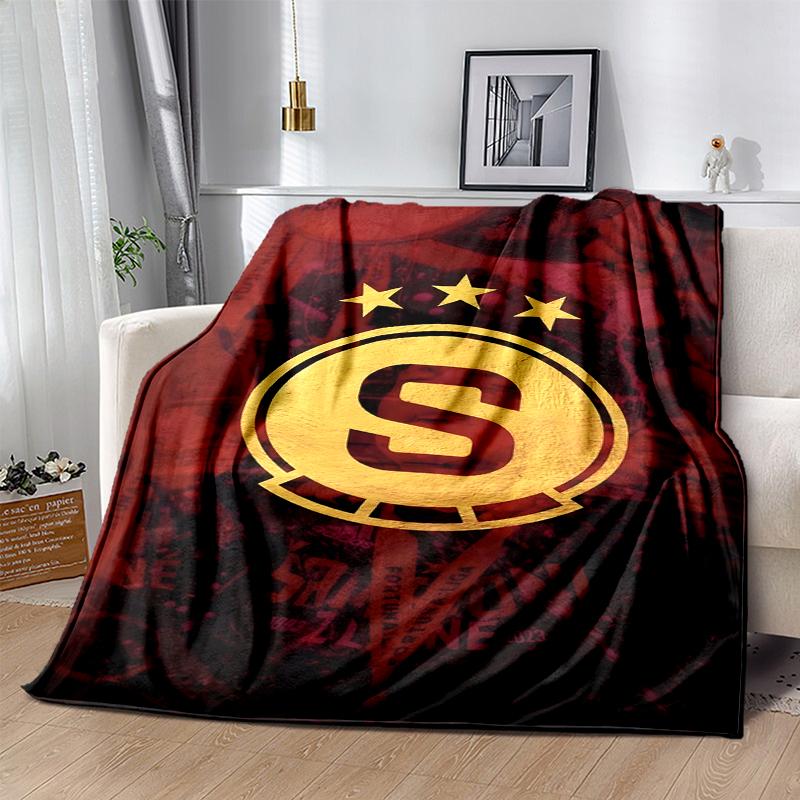 AC Sparta Praha Flanelldecke Weiche Ganzjahres-Kuscheldecke, Design für Camping, Autoreisen, Wandern, Sofa, Bett, Büro Perfektes Geschenk für Partys