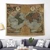 Tapeçaria de Parede Mundial, Pôster de Tecido da Terra para Sala de Estar, Arte de Parede Boho para Quarto, Capa de Fundo Vintage para Dormitório