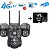 V380 Pro 4G IP Kamera 15MP Wifi Üçlü Lensler Üçlü Ekranlar İnsan Algılama Güvenlik Video Monitörü Dış Mekan Su Geçirmez CCTV Kamera