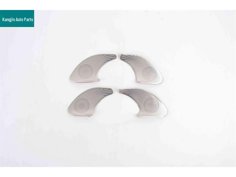 Compatible with BYD Seal 05 DMI: Silver Stainless Steel Front Triangle and Four-Door Speaker Covers.