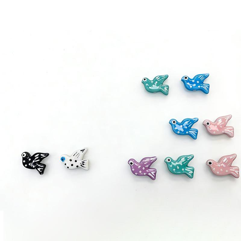 Fredsdue Keramisk Fugleformede Perler DIY Halskjede Øredobber Smykke Tilbehør Anheng Løse Perler For Håndarbeid