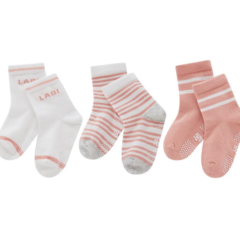 Labi Unisex Kids  All-Season Striped Ankle Socks, 3-Pair Pack 014