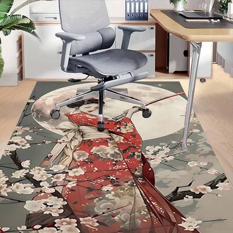 1PC Kimono Flowers Carpet Ultra Soft, Thick & Absorbent, Non Slip Machine Washable Mat for Entryway