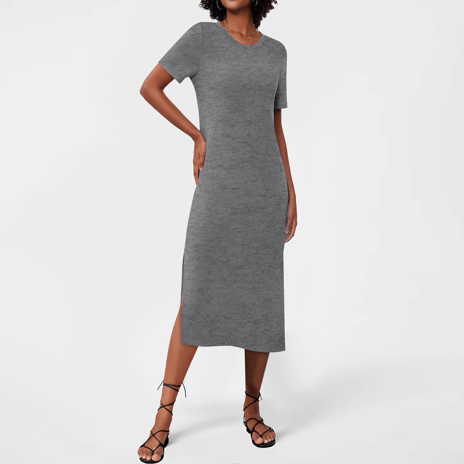 Женские струящиеся платья Женские летние платья Повседневные длинные платья с круглым — фото 5