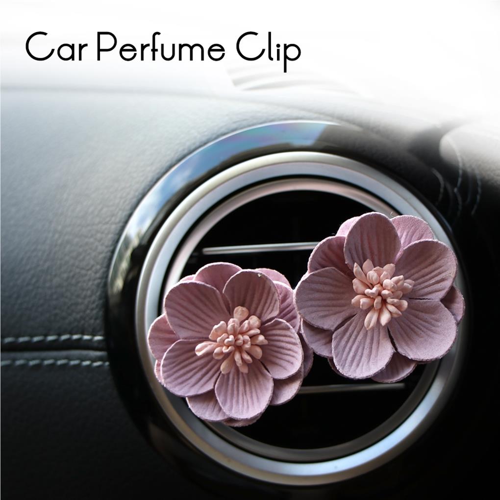 2pcs/set Beautiful Car Perfume Clip Small Flower Decor Air Freshener Automobile Air Conditioner Vent Smell Diffuser Accessories